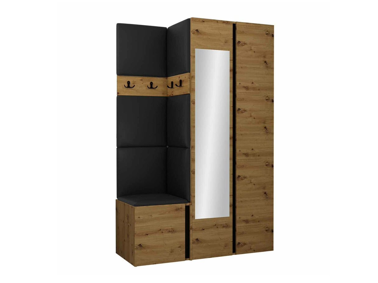 Előszoba garnitúra ORION XXVI (Tavasz XXVI), Keret színe: Artisan tölgy + Fekete, Puha falpanel színe: Soft 011