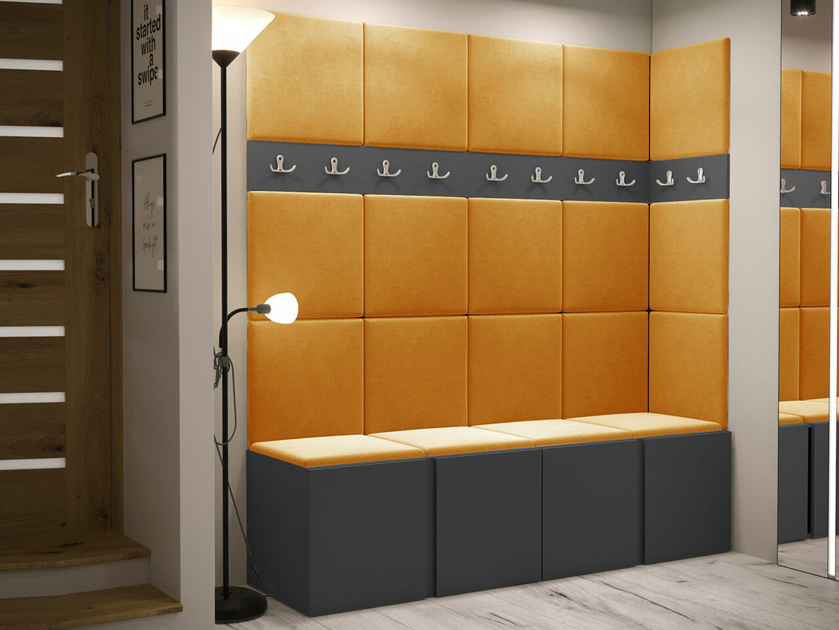 Előszoba garnitúra ORION II (Tavasz II), Keret színe: Grafit, Puha falpanel színe: Manila 32