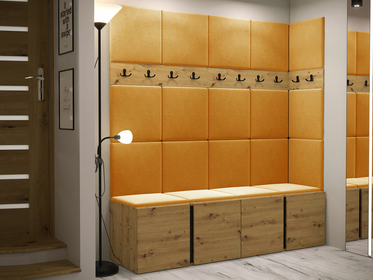 Előszoba garnitúra ORION II (Tavasz II), Keret színe: Artisan tölgy, Puha falpanel színe: Manila 32