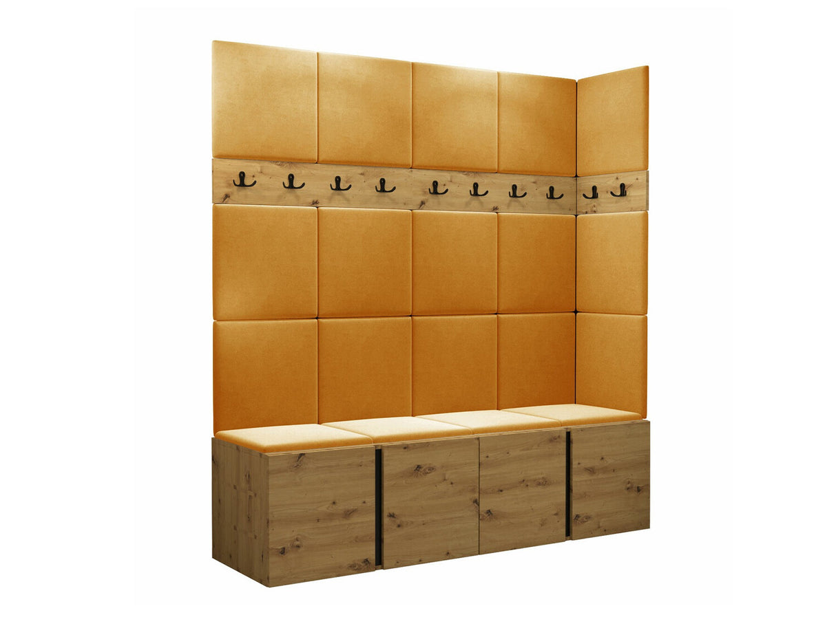 Előszoba garnitúra ORION II (Tavasz II), Keret színe: Artisan tölgy, Puha falpanel színe: Manila 32