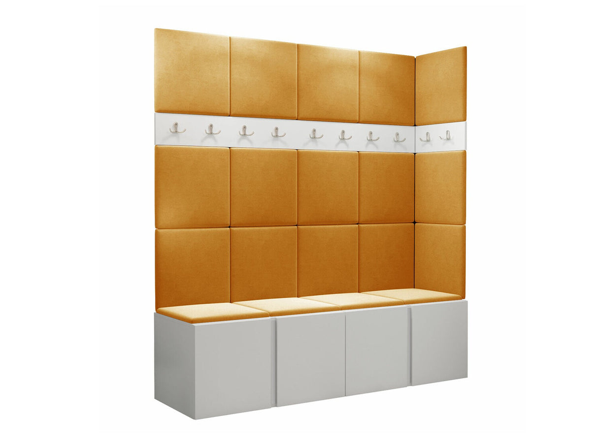 Előszoba garnitúra ORION II (Tavasz II), Keret színe: Fehér, Puha falpanel színe: Manila 32