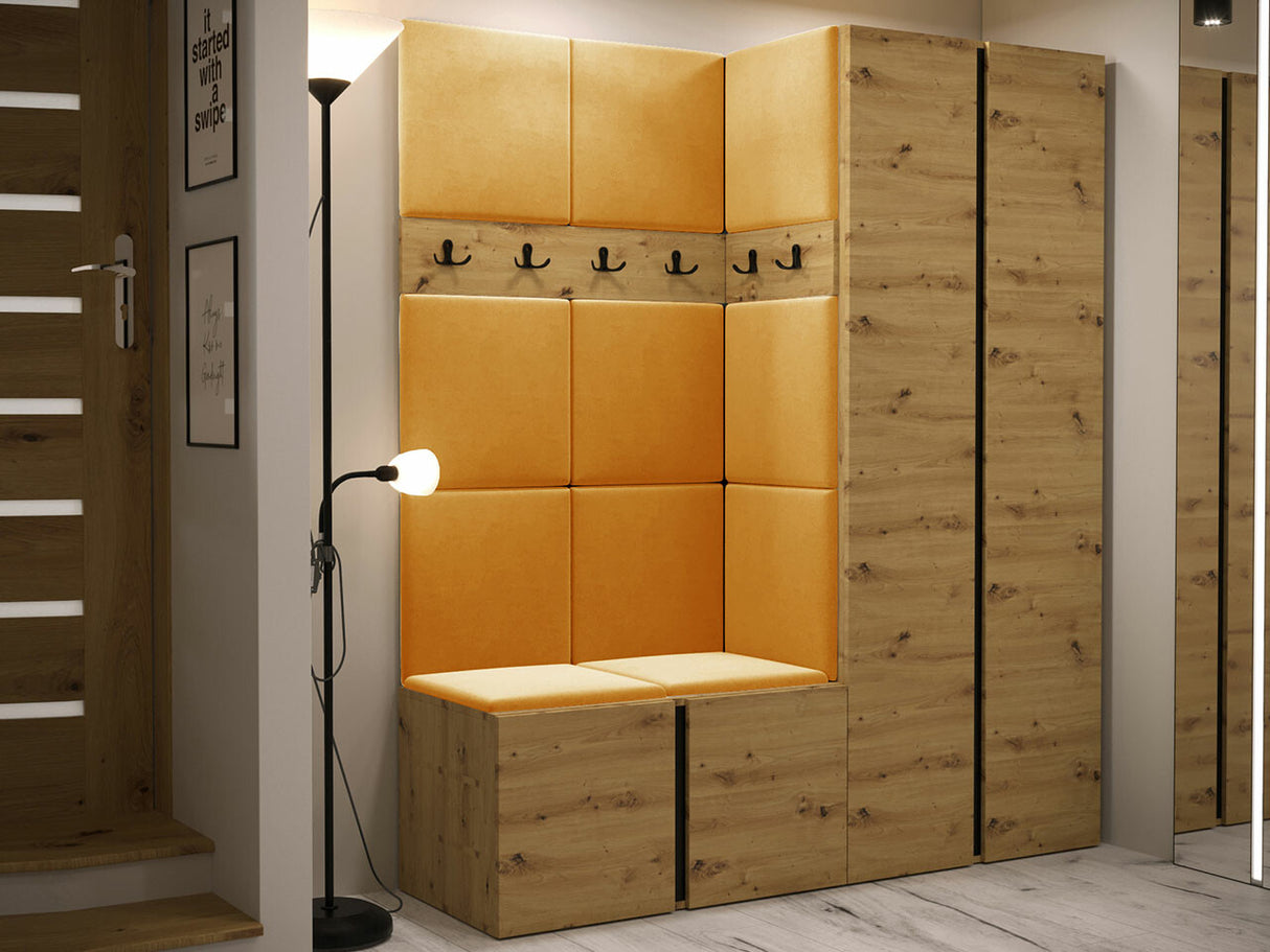 Előszoba garnitúra ORION III (Tavasz III), Keret színe: Artisan tölgy, Puha falpanel színe: Manila 32