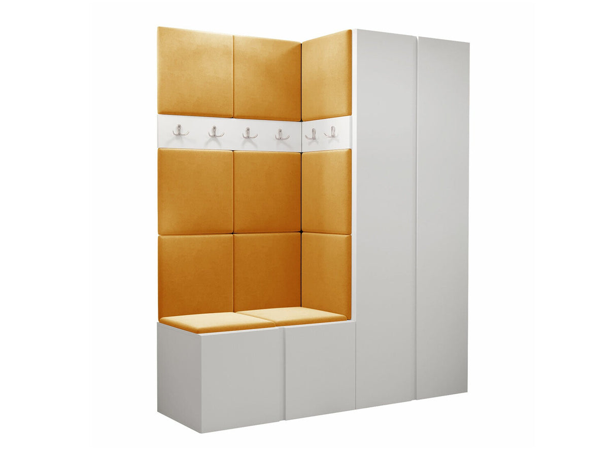 Előszoba garnitúra ORION III (Tavasz III), Keret színe: Fehér, Puha falpanel színe: Manila 32