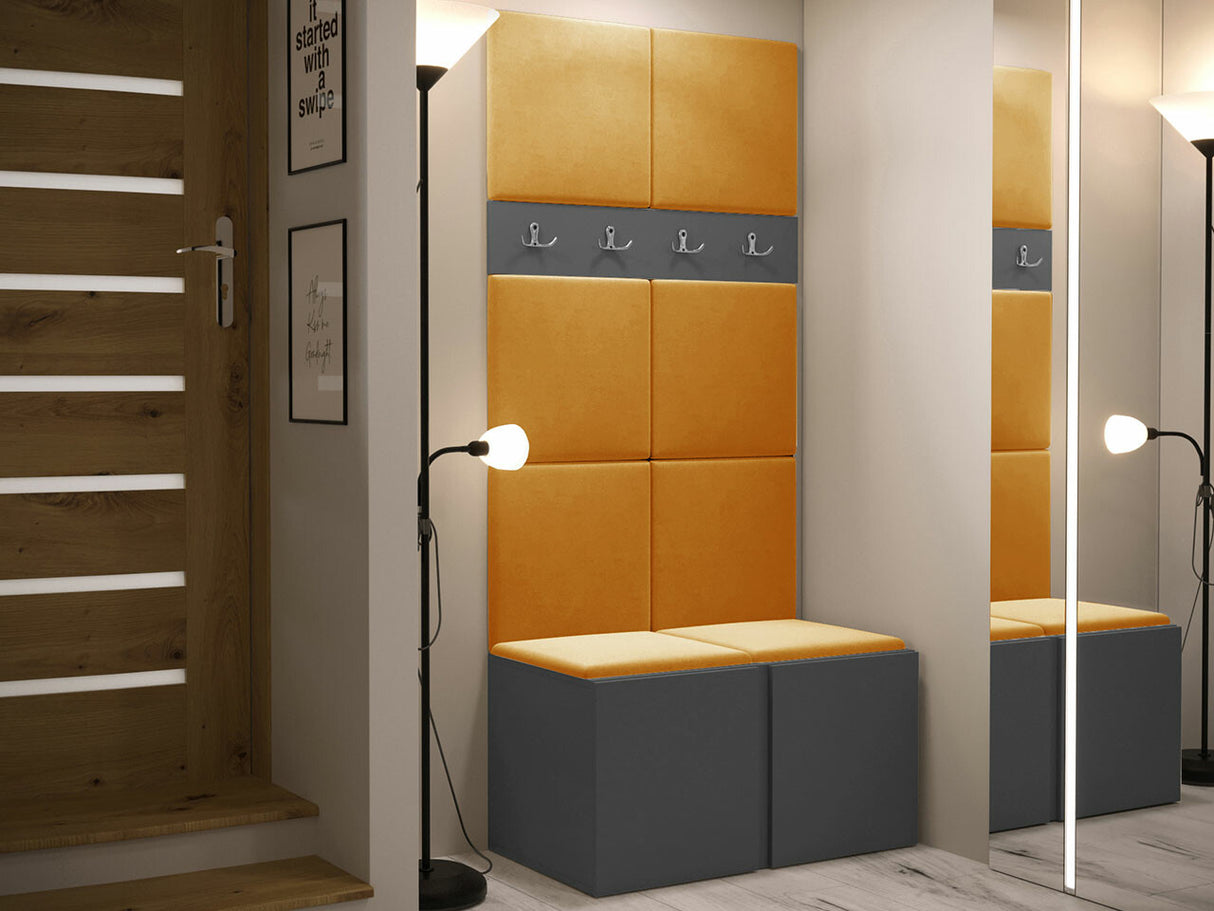 Előszoba garnitúra ORION IV (Tavasz IV), Keret színe: Grafit, Puha falpanel színe: Manila 32