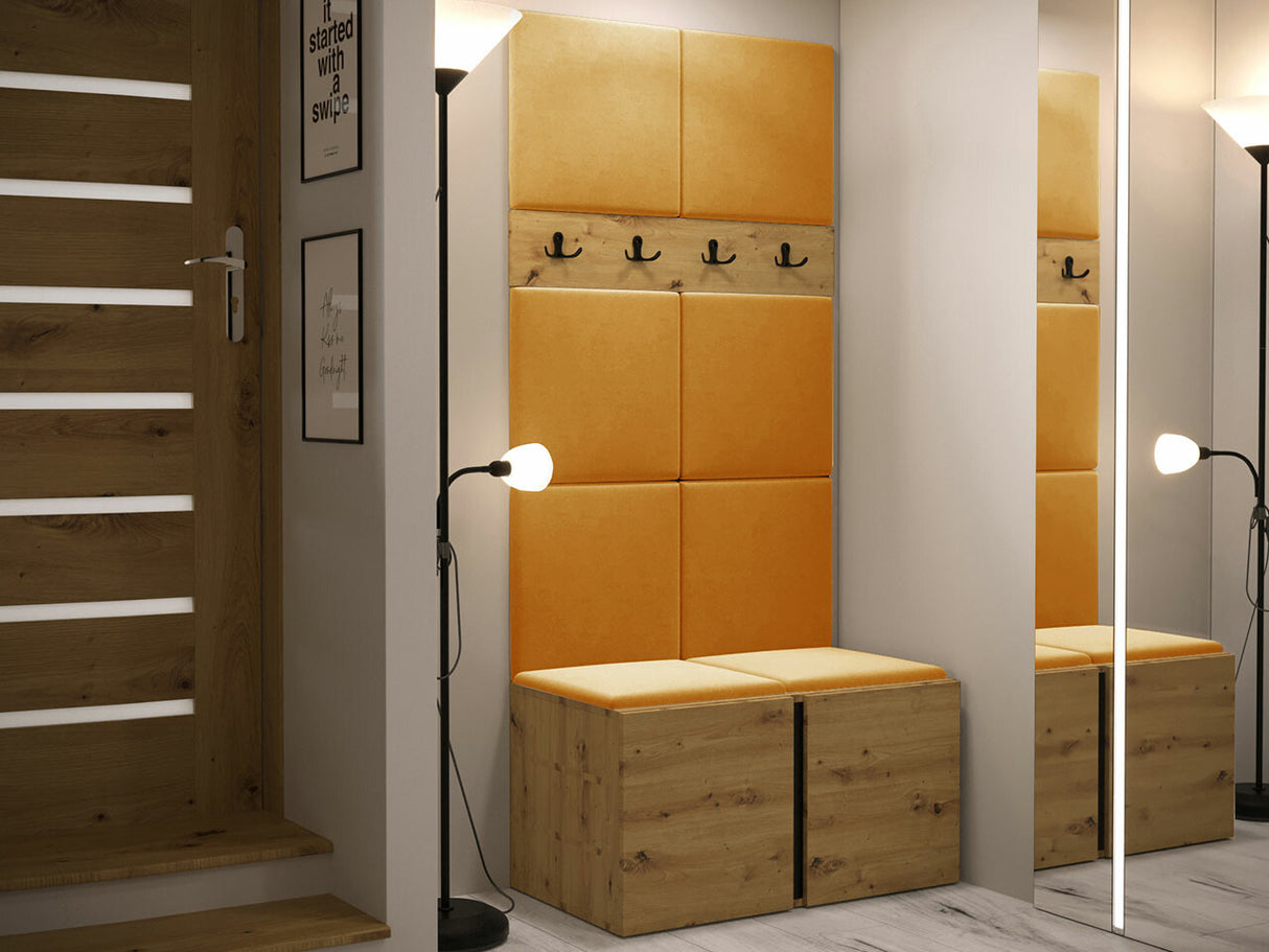 Előszoba garnitúra ORION IV (Tavasz IV), Keret színe: Artisan tölgy, Puha falpanel színe: Manila 32