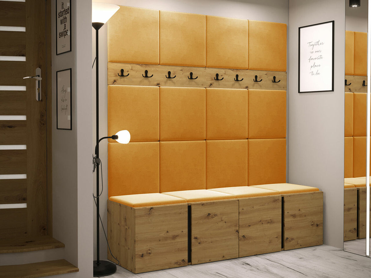 Előszoba garnitúra ORION V (Tavasz V), Keret színe: Artisan tölgy, Puha falpanel színe: Manila 32