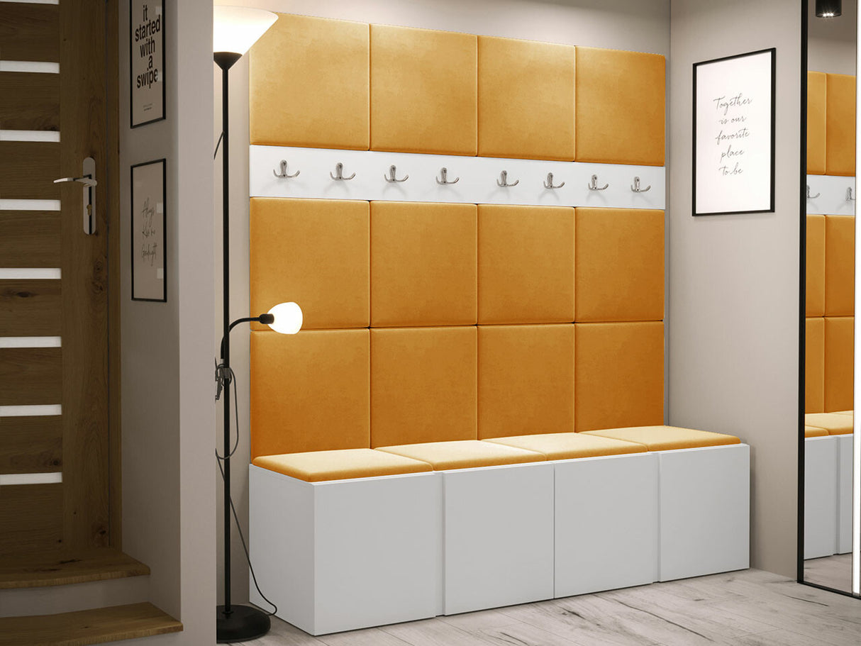 Előszoba garnitúra ORION V (Tavasz V), Keret színe: Fehér, Puha falpanel színe: Manila 32