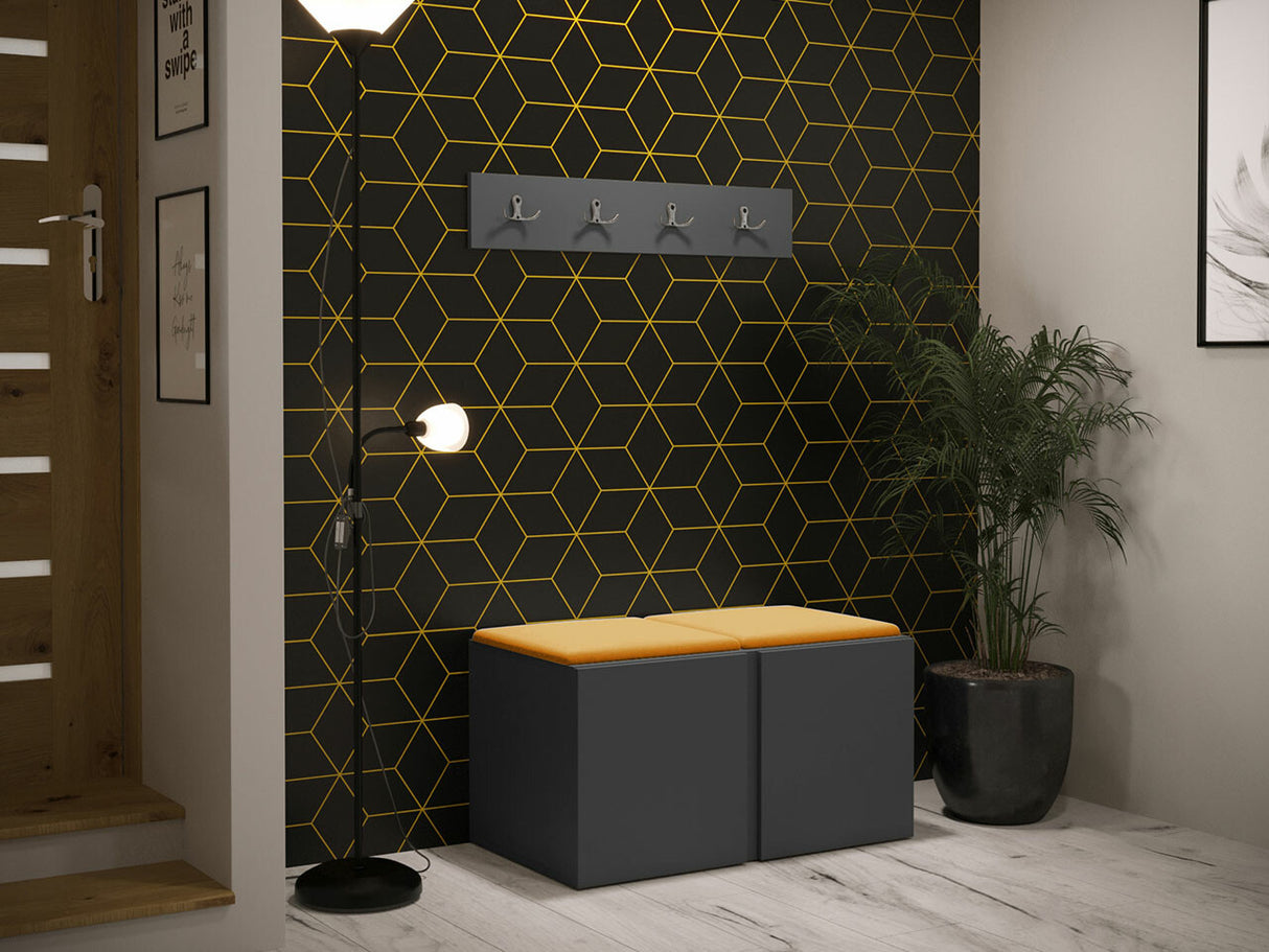 Előszoba garnitúra ORION VI (Tavasz VI), Keret színe: Grafit, Puha falpanel színe: Manila 32