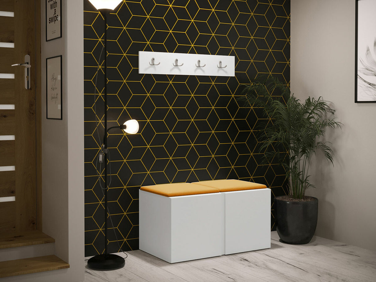 Előszoba garnitúra ORION VI (Tavasz VI), Keret színe: Fehér, Puha falpanel színe: Manila 32