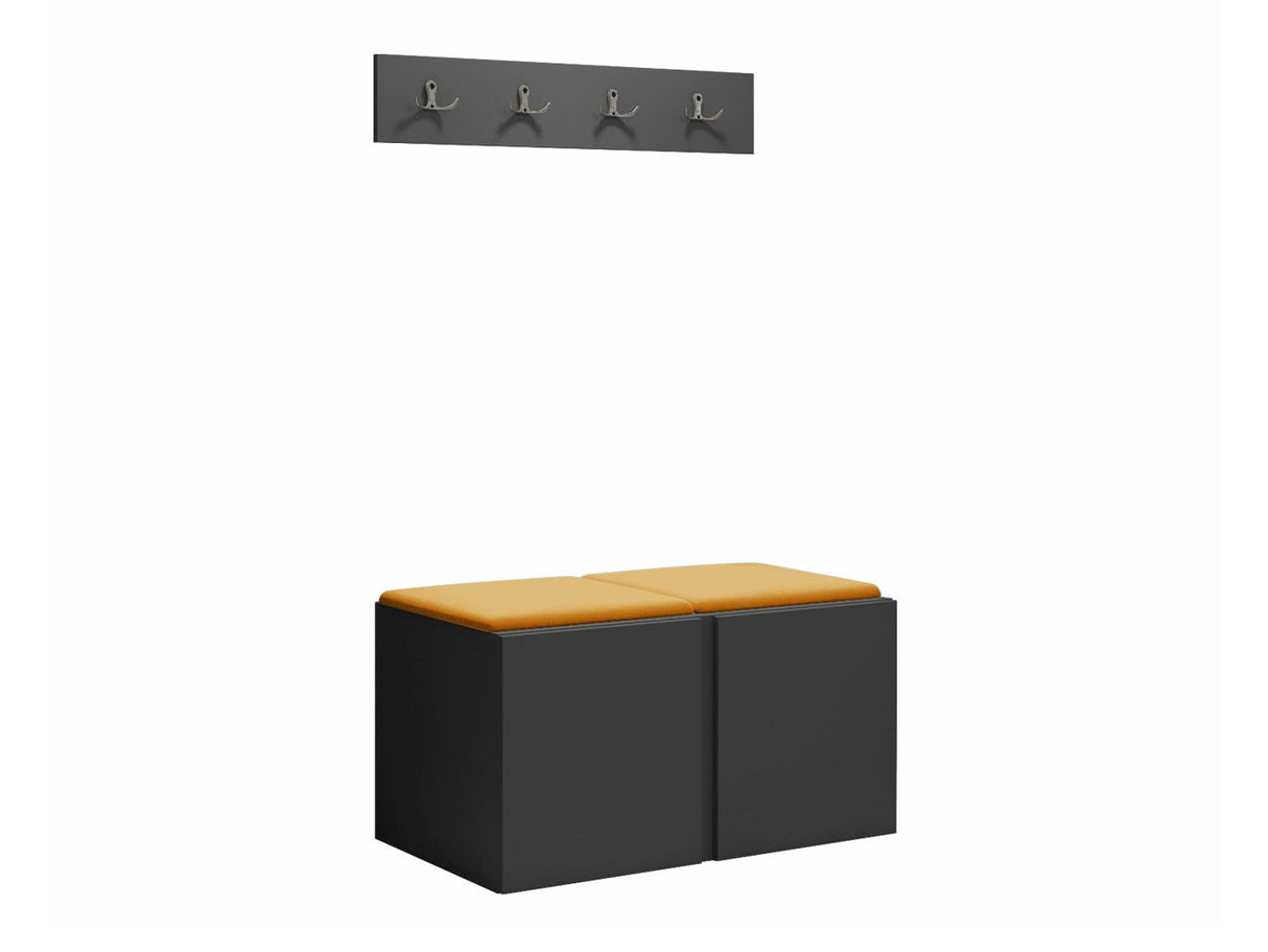 Előszoba garnitúra ORION VI (Tavasz VI), Keret színe: Grafit, Puha falpanel színe: Manila 32