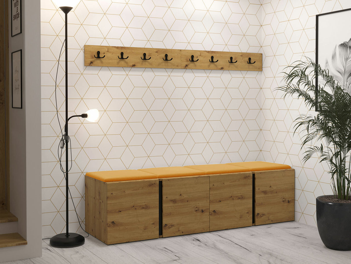 Előszoba garnitúra ORION VII (Tavasz VII), Keret színe: Artisan tölgy, Puha falpanel színe: Manila 32