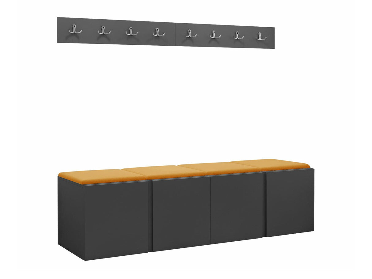 Előszoba garnitúra ORION VII (Tavasz VII), Keret színe: Grafit, Puha falpanel színe: Manila 32