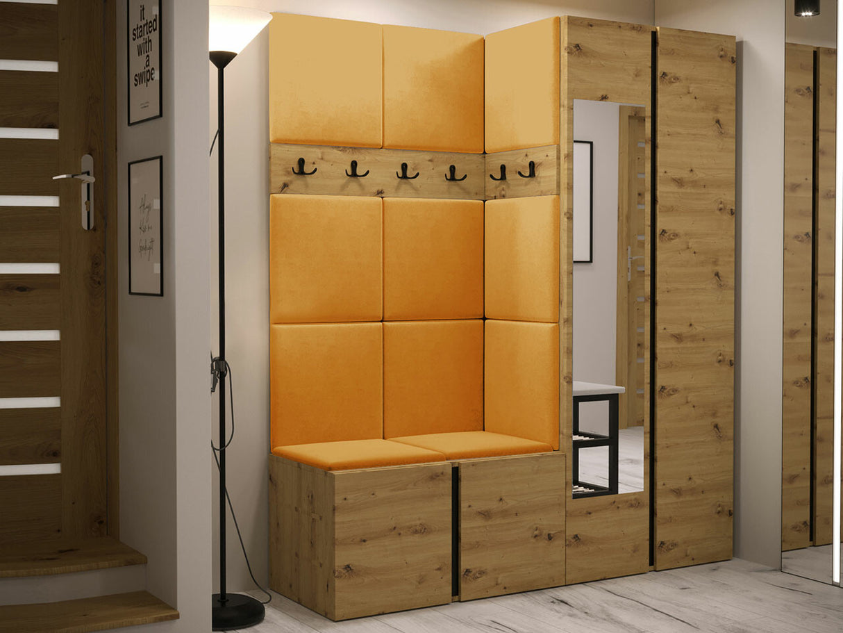 Előszoba garnitúra ORION XII (Tavasz XII), Keret színe: Artisan tölgy, Puha falpanel színe: Manila 32