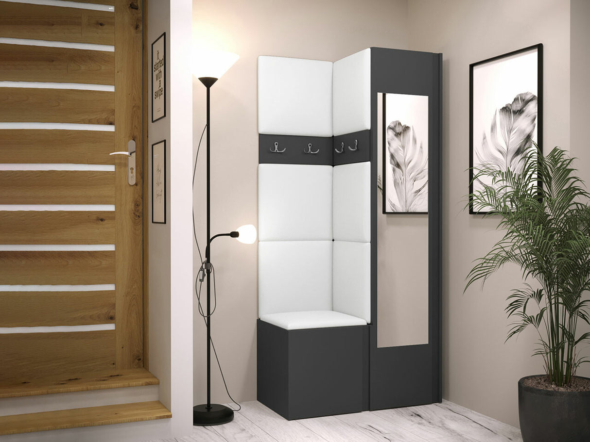 Előszoba garnitúra ORION XXV (Tavasz XXV), Keret színe: Grafit, Puha falpanel színe: Soft 017