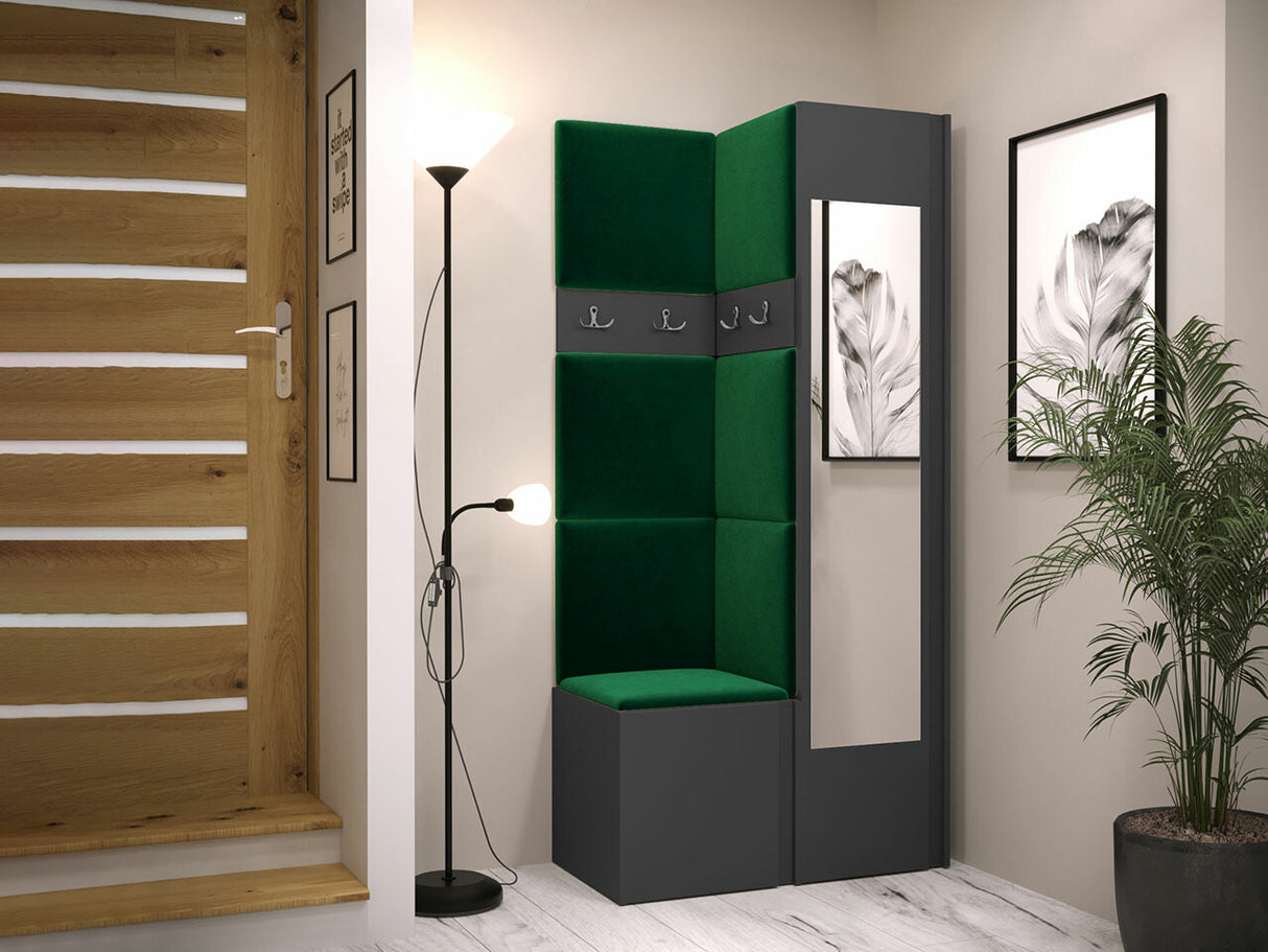 Előszoba garnitúra ORION XXV (Tavasz XXV), Keret színe: Grafit, Puha falpanel színe: Manila 35