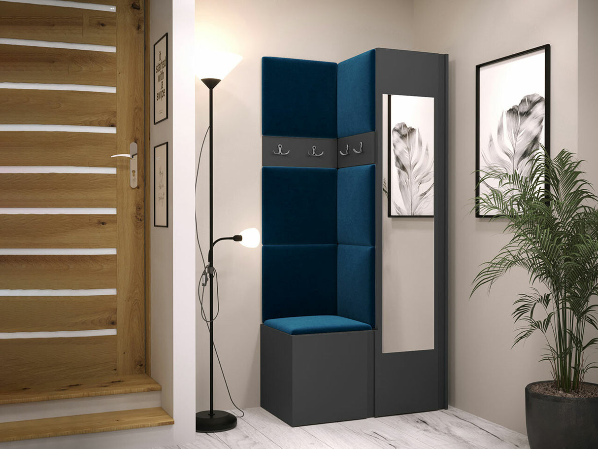 Előszoba garnitúra ORION XXV (Tavasz XXV), Keret színe: Grafit, Puha falpanel színe: Manila 26