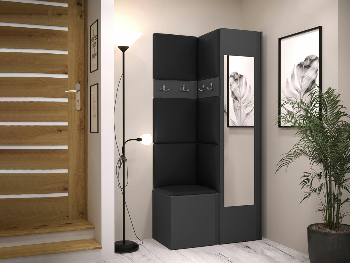 Előszoba garnitúra ORION XXV (Tavasz XXV), Keret színe: Grafit, Puha falpanel színe: Soft 011