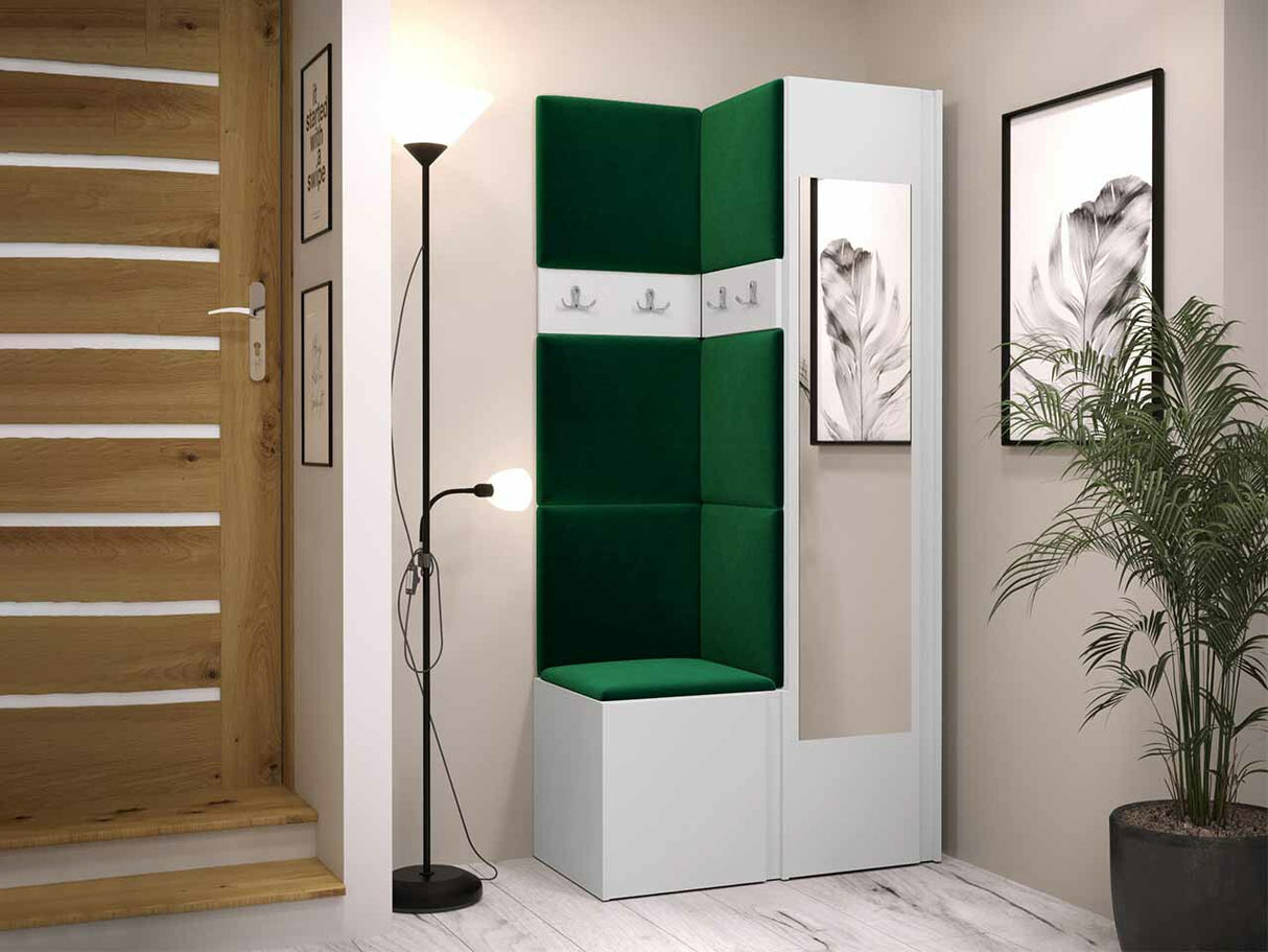 Előszoba garnitúra ORION XXV (Tavasz XXV), Keret színe: Fehér, Puha falpanel színe: Manila 35