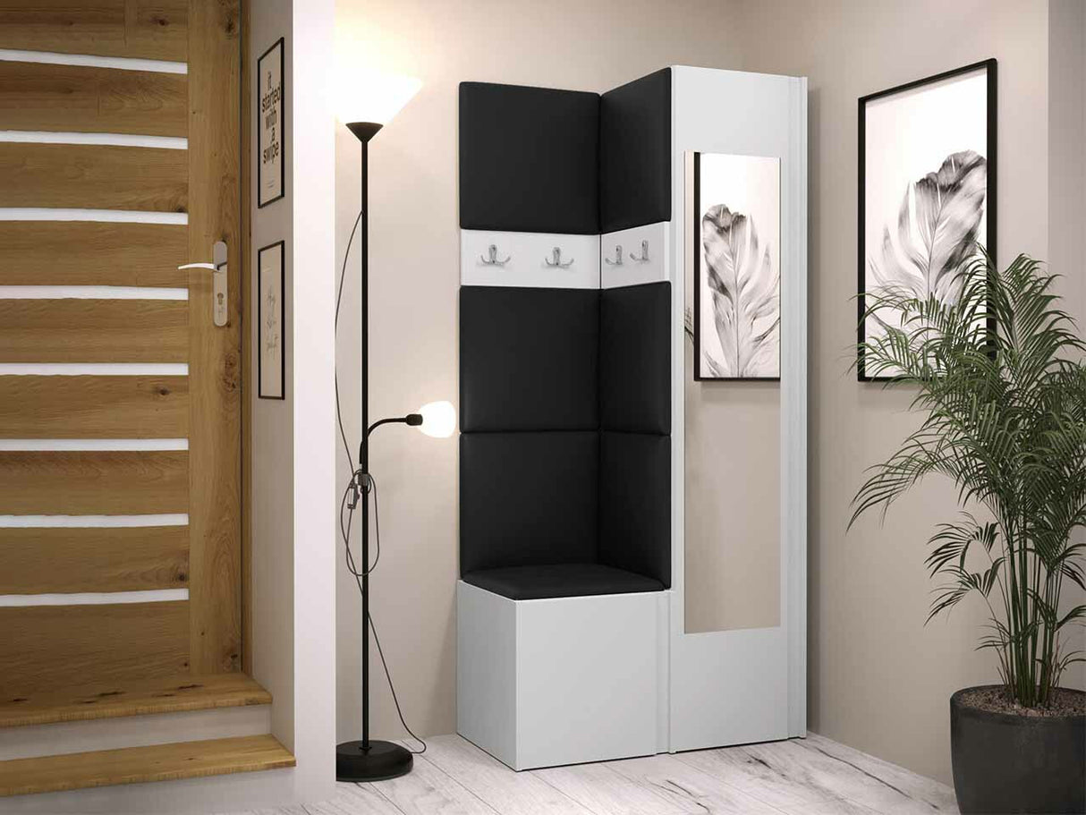 Előszoba garnitúra ORION XXV (Tavasz XXV), Keret színe: Fehér, Puha falpanel színe: Soft 011