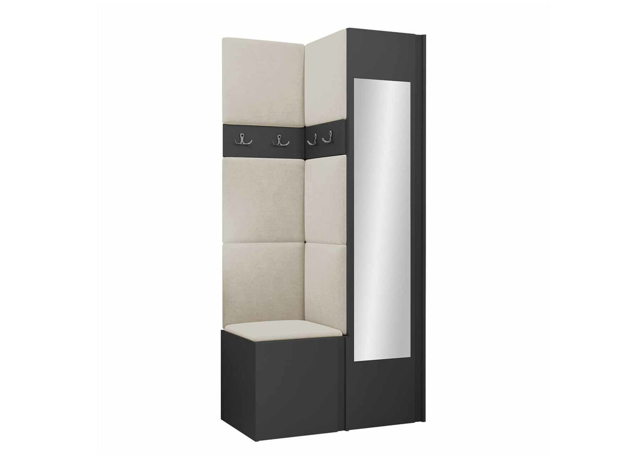 Előszoba garnitúra ORION XXV (Tavasz XXV), Keret színe: Grafit, Puha falpanel színe: Manila 02