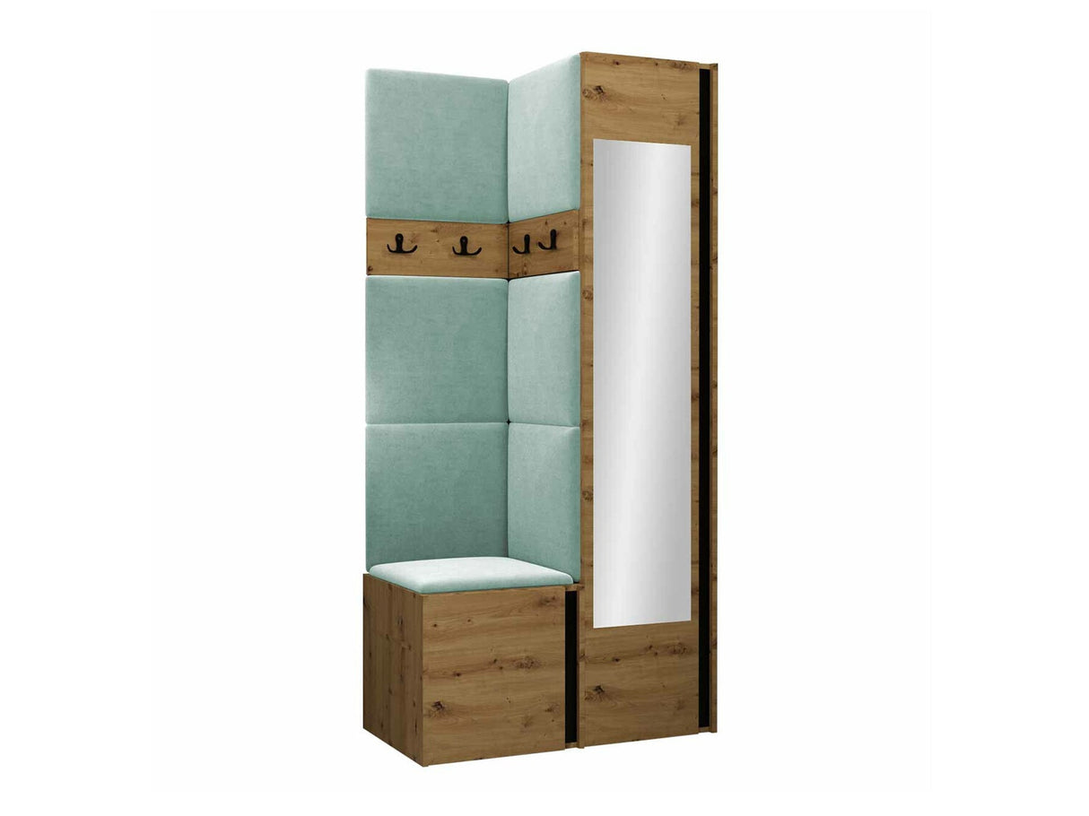 Előszoba garnitúra ORION XXV (Tavasz XXV), Keret színe: Artisan tölgy + Fekete, Puha falpanel színe: Manila 11