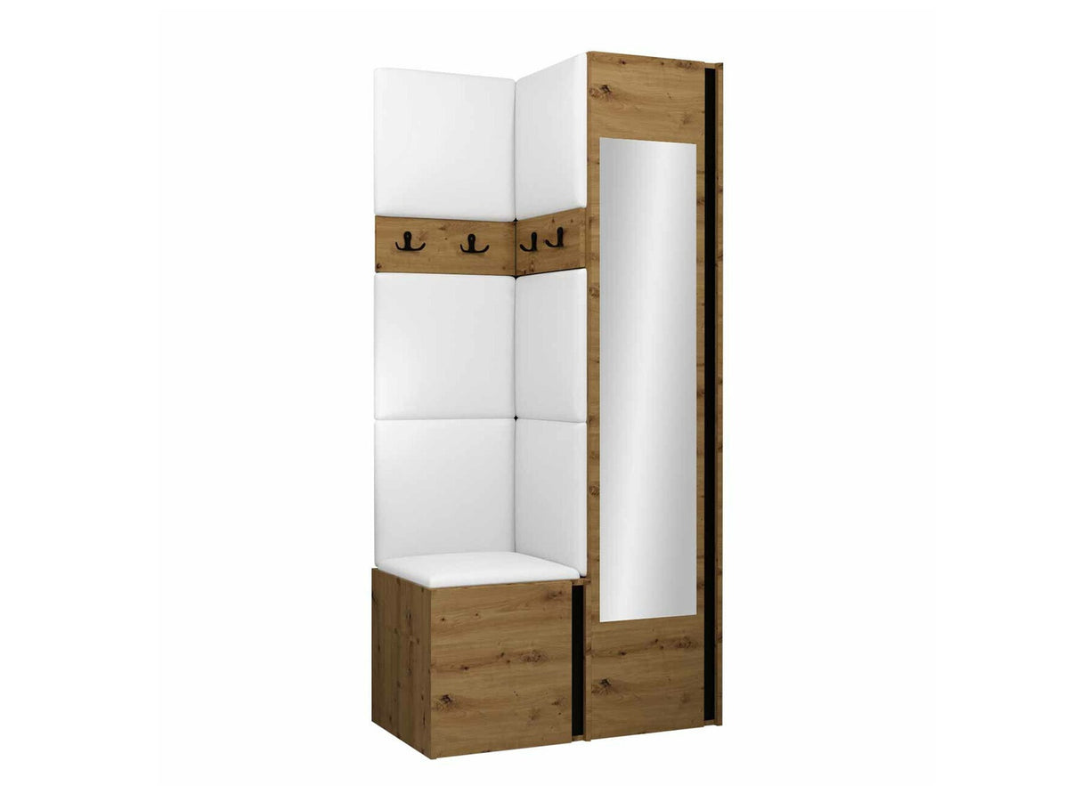 Előszoba garnitúra ORION XXV (Tavasz XXV), Keret színe: Artisan tölgy + Fekete, Puha falpanel színe: Soft 017