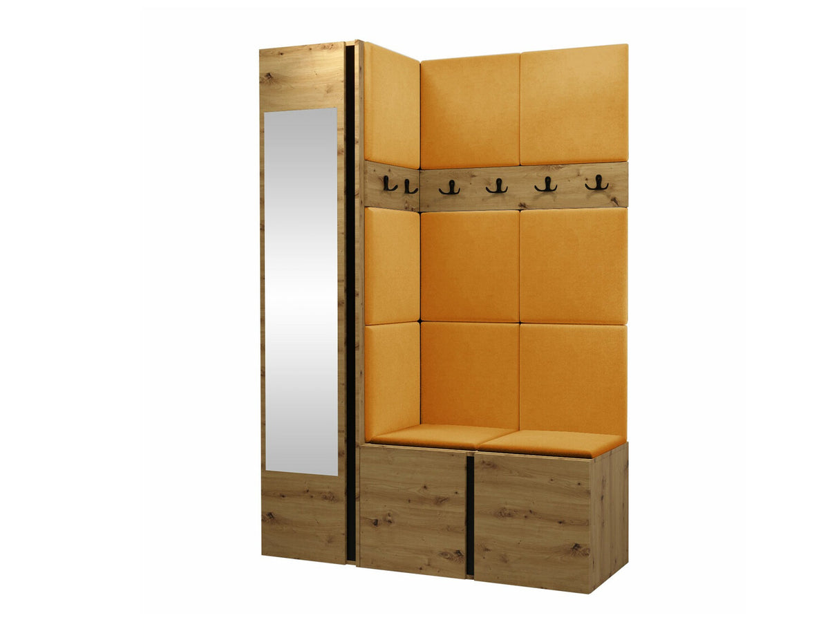 Előszoba garnitúra ORION X (Tavasz X), Keret színe: Artisan tölgy, Puha falpanel színe: Manila 32