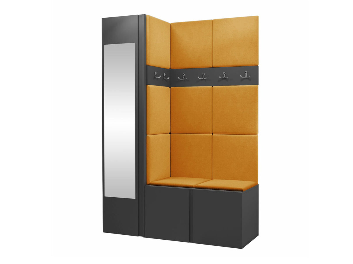 Előszoba garnitúra ORION X (Tavasz X), Keret színe: Grafit, Puha falpanel színe: Manila 32