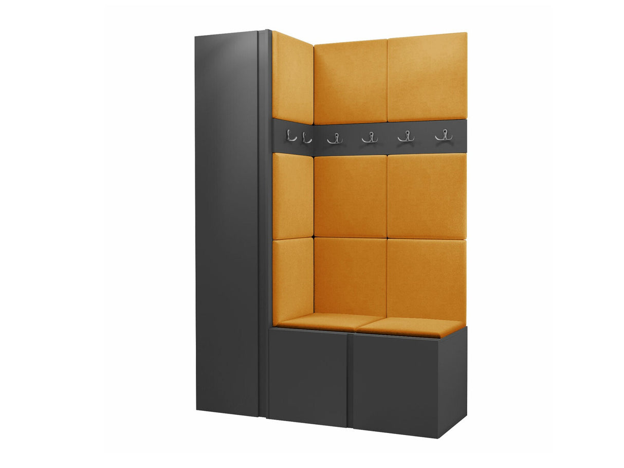 Előszoba garnitúra Zestaw ORION IX (Tavasz IX), Keret színe: Grafit, Puha falpanel színe: Manila 32