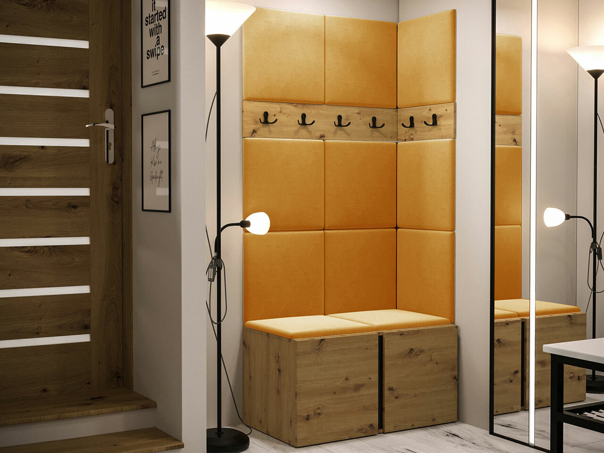 Előszoba garnitúra ORION I (Tavasz I), Keret színe: Artisan tölgy, Puha falpanel színe: Manila 32