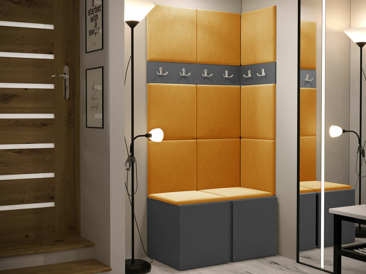 Előszoba garnitúra ORION I (Tavasz I), Keret színe: Grafit, Puha falpanel színe: Manila 32