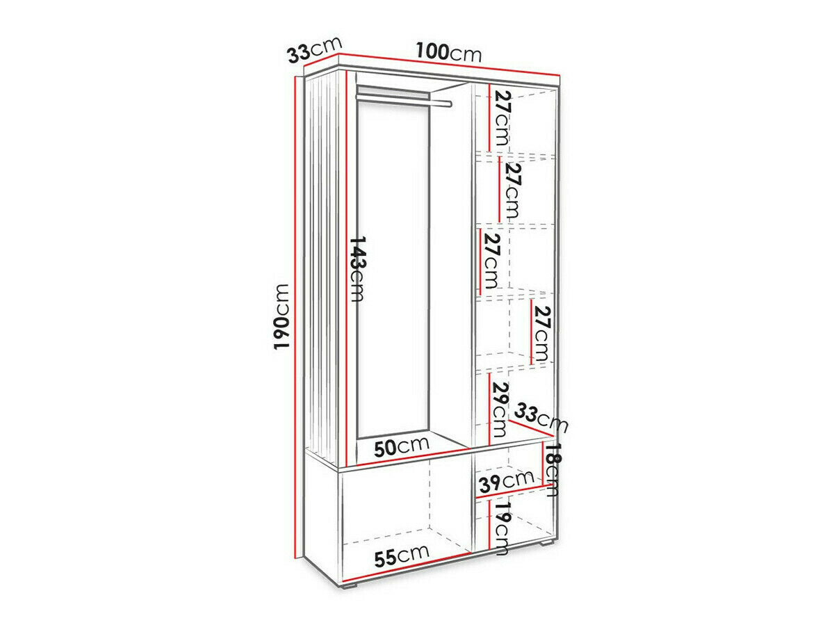 Előszoba garnitúra MILO (Frelio's), Szín: Artisan tölgy + Fekete