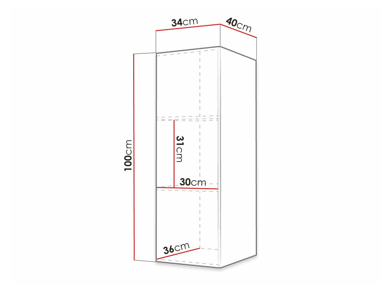 Fali szekrény WALDI RAMIRO 100 (Terospito I 100), Szín: Fekete