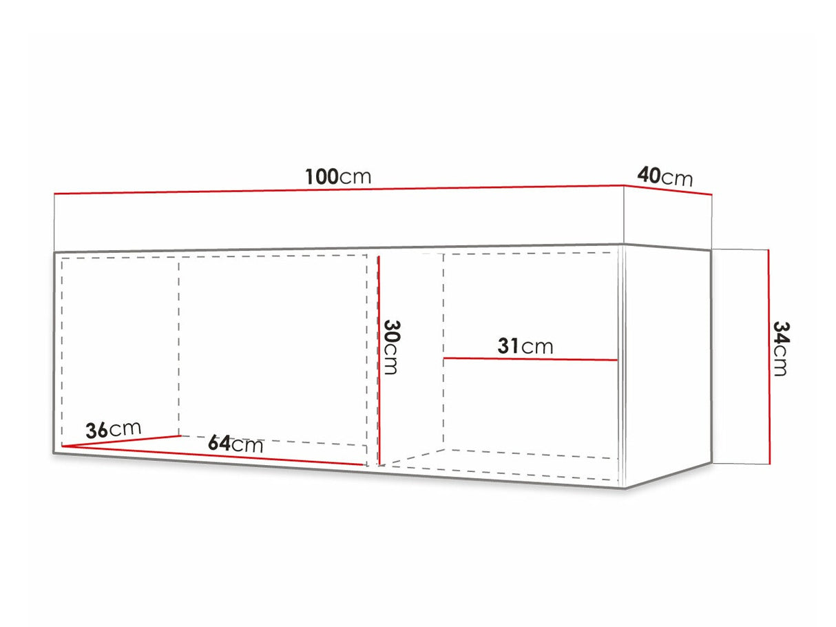 TV-állvány Szafka pozioma WALDI RIFLO SLIM 100, Szín: Fekete