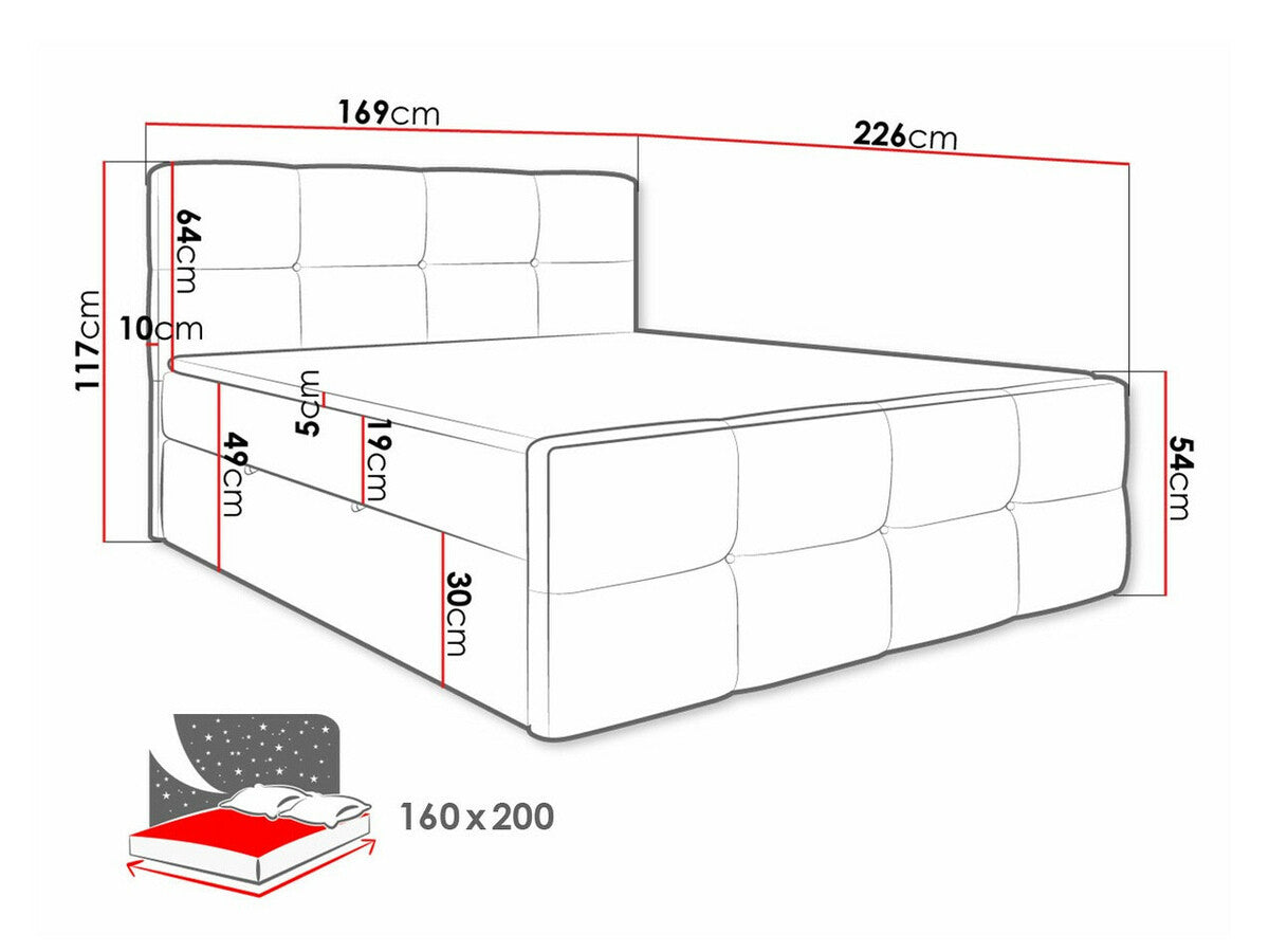 Kontinentális ágy FUEGO (Mauliko), Szín: Fresh 11, Alvó felület mérete: 160 x 200 cm