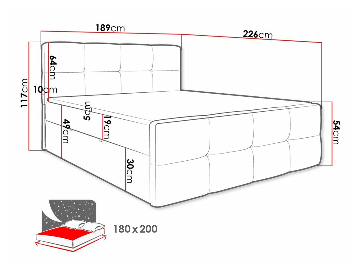 Kontinentális ágy FUEGO (Mauliko), Szín: Fresh 11, Alvó felület mérete: 180 x 200 cm