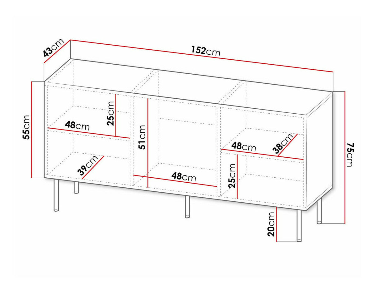 Szekrény HOLE 152 (Erizerto), Szín: Fekete + Aranysárga