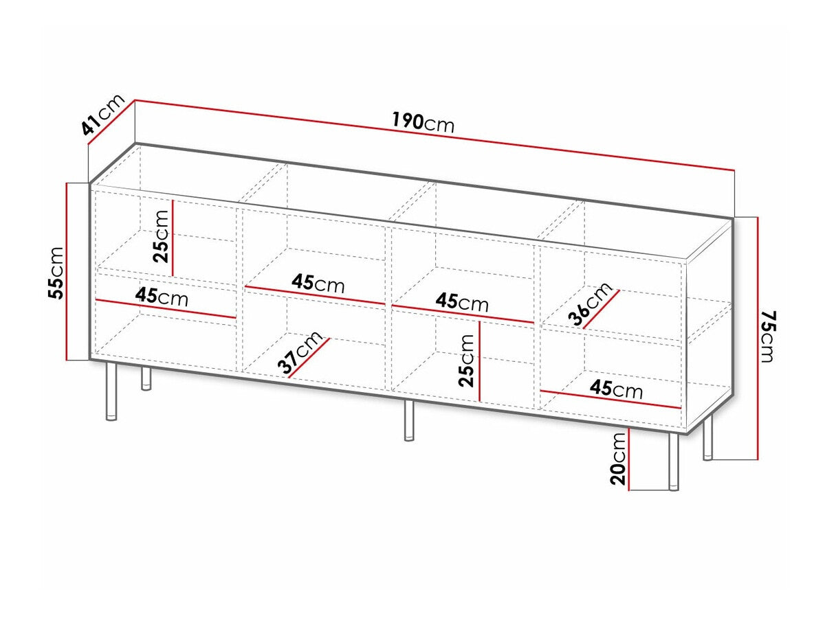 Szekrény HOLE 190 (Erizerto), Szín: Fekete + Aranysárga