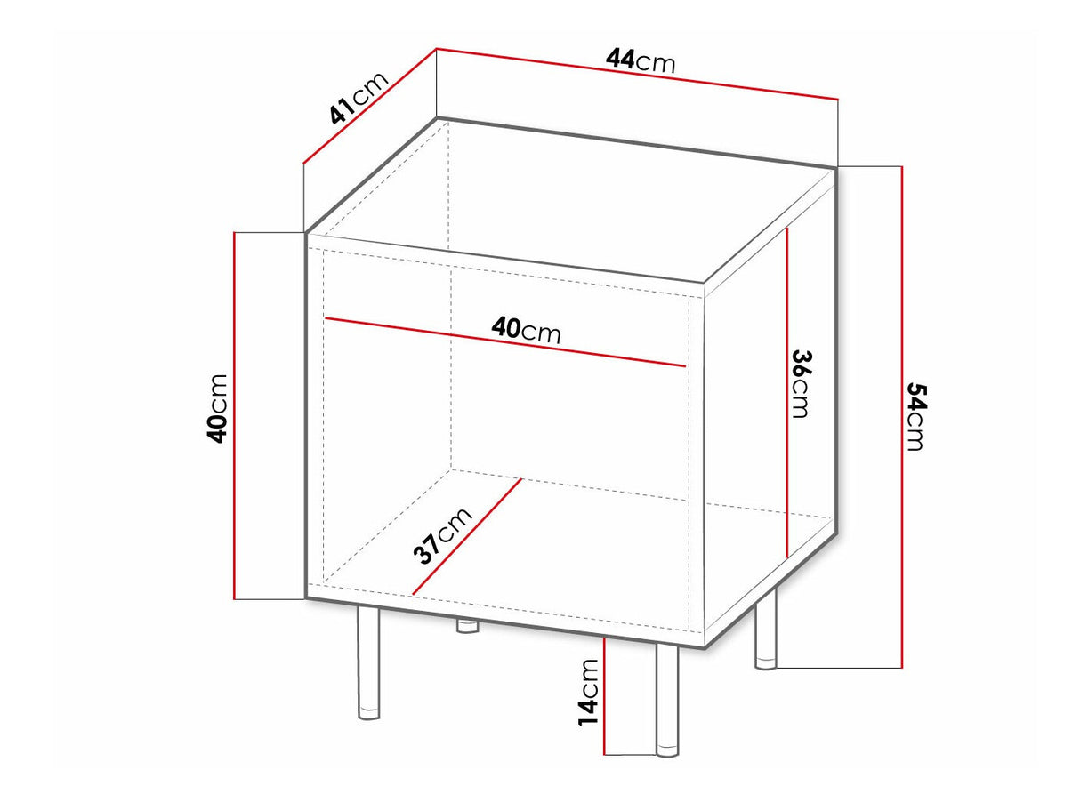 Éjjeliszekrény szett HOLE (Erizerto), Szín: Fehér + Fekete