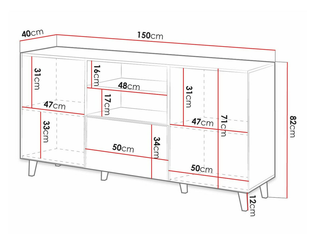 Komód VAMOS I (Tilderi 150) (Wotan tölgy)