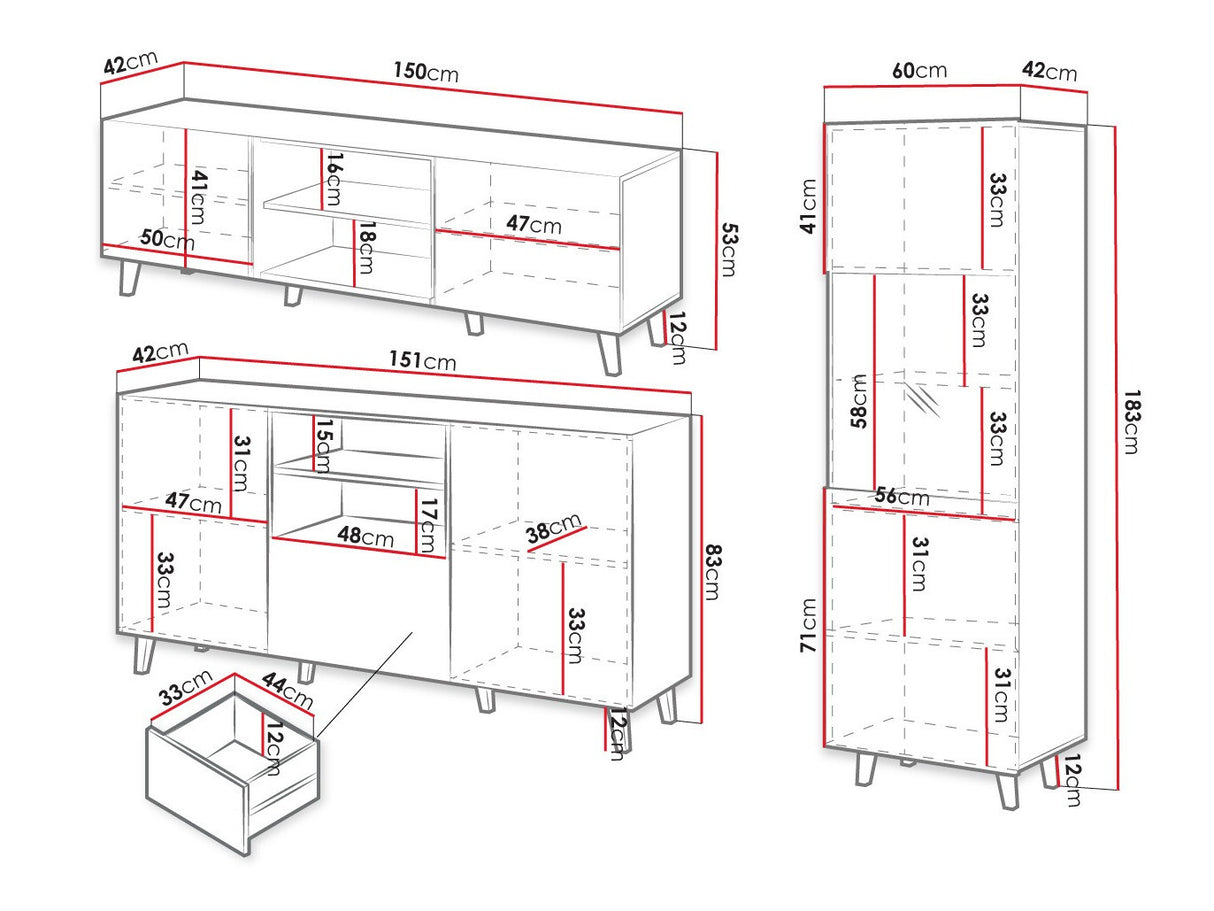 Nappali szett VAMOS garnitúra I (Wotan tölgy)
