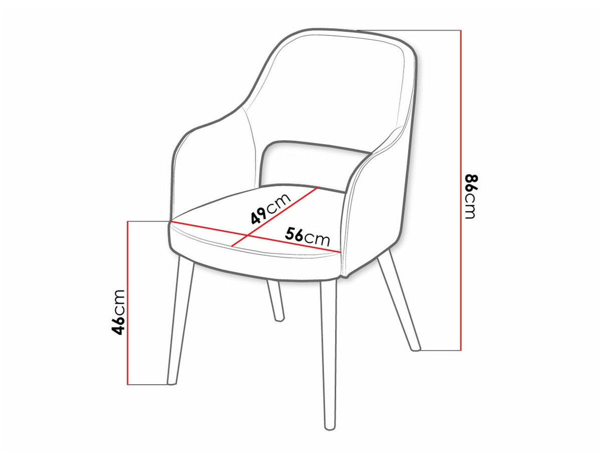 Szék K85 (JK85 R), Kárpit: Magic Velvet 2201, Fa színe: Bükkfa