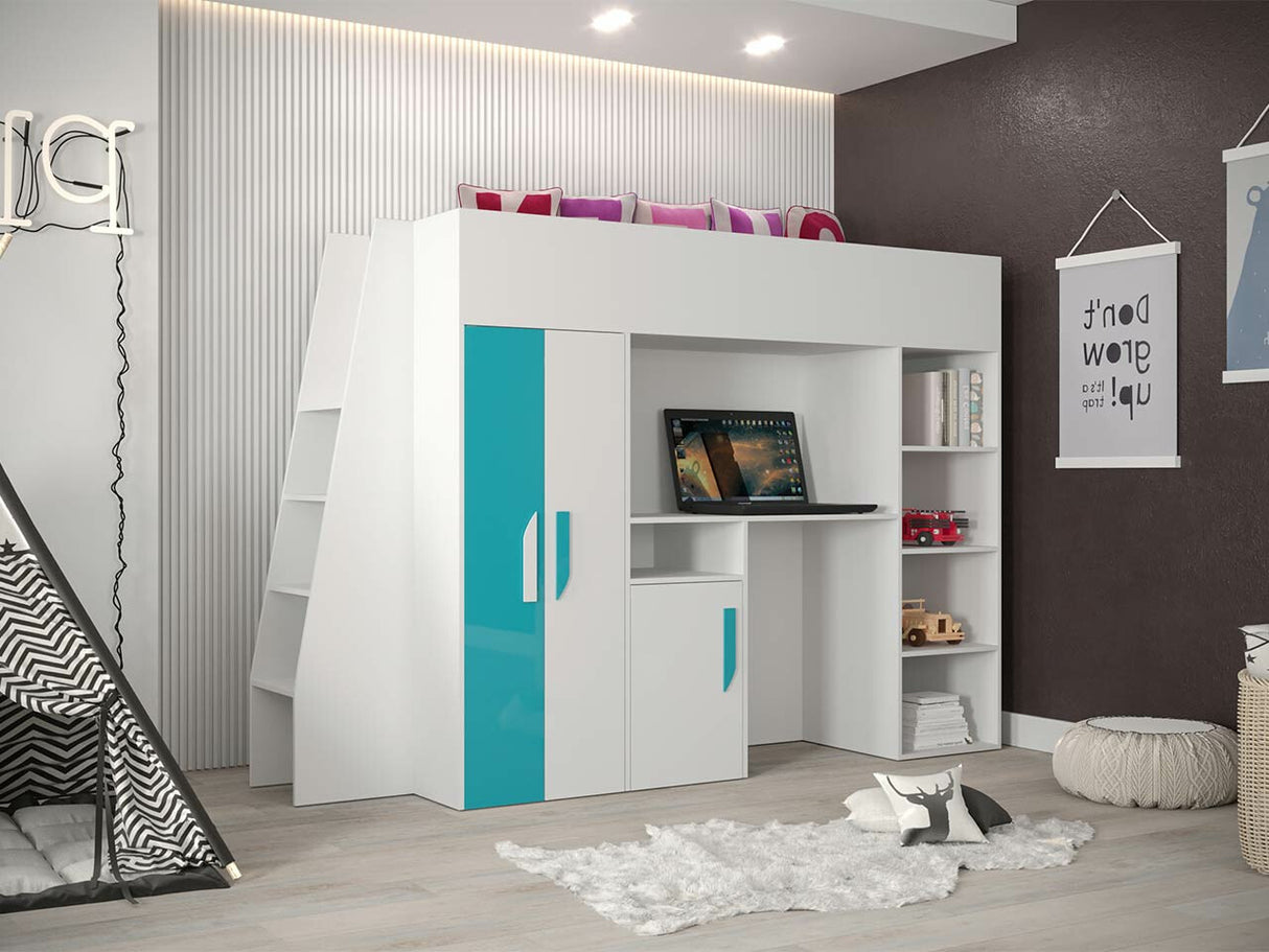 Galériaágy PARTY 15 (Pen 15), Szín: Fehér + Fényes Türkiz + Fényes fehér