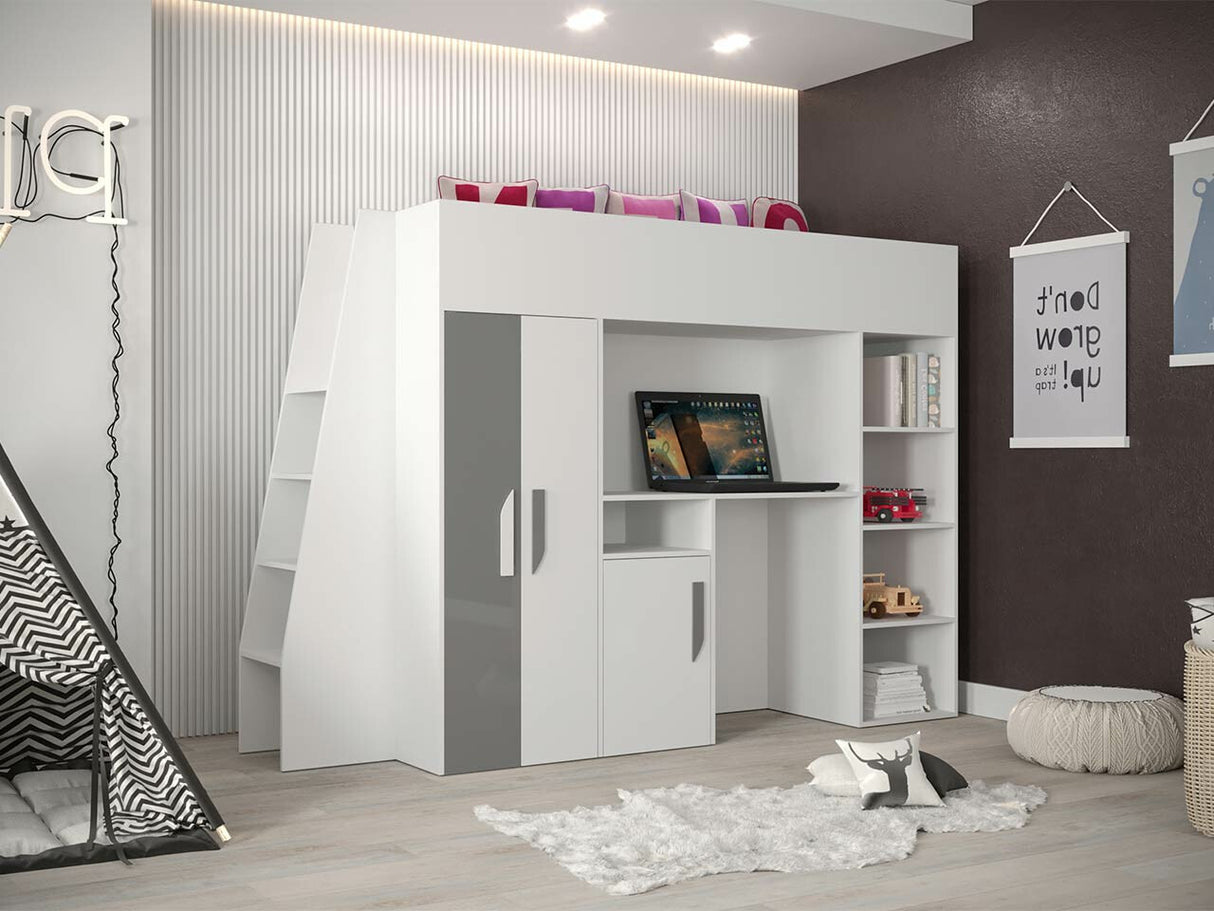 Galériaágy PARTY 15 (Pen 15), Szín: Fehér + Fényes szürke + Fényes fehér