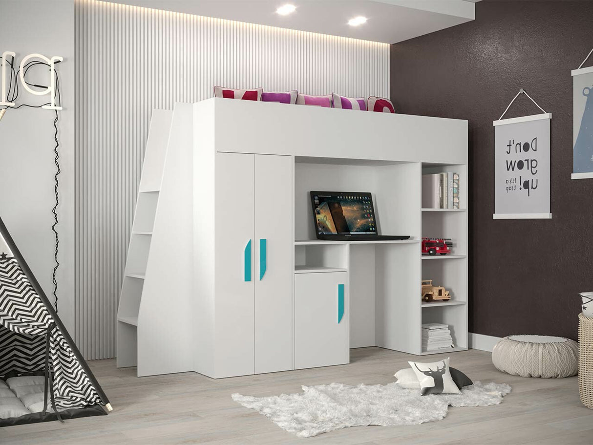 Galériaágy PARTY 15 (Pen 15), Szín: Fehér + Fényes fehér + Türkiz