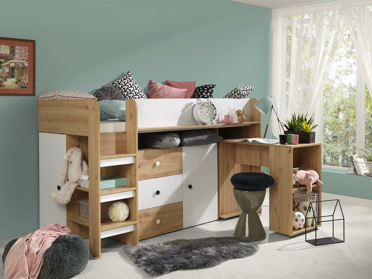 Galériaágy SMART 1, Szín: Artisan tölgy + Fehér