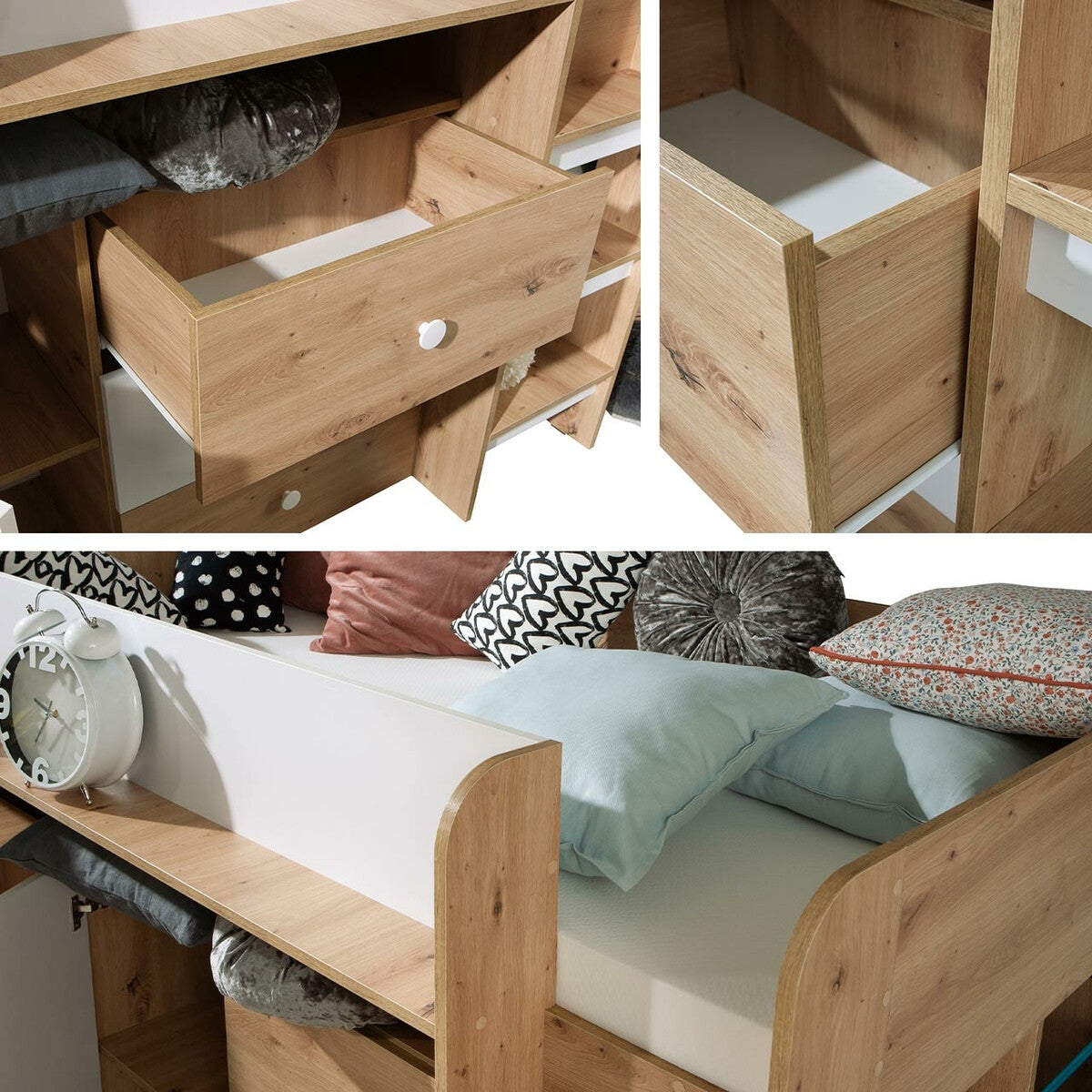 Galériaágy SMART 1, Szín: Artisan tölgy + Fekete