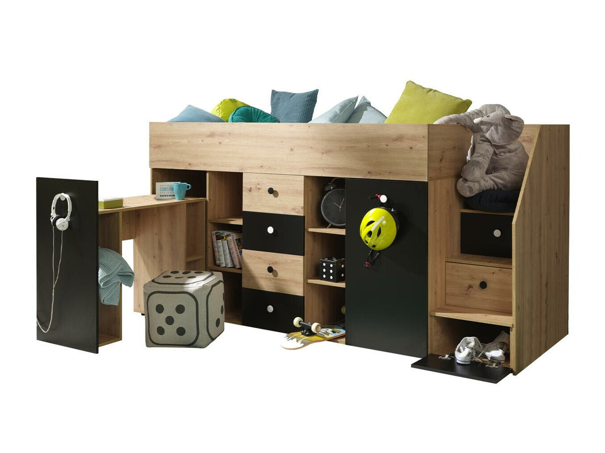 Galériaágy SMART 3, Szín: Artisan tölgy + Fekete, Változatok: Jobbos