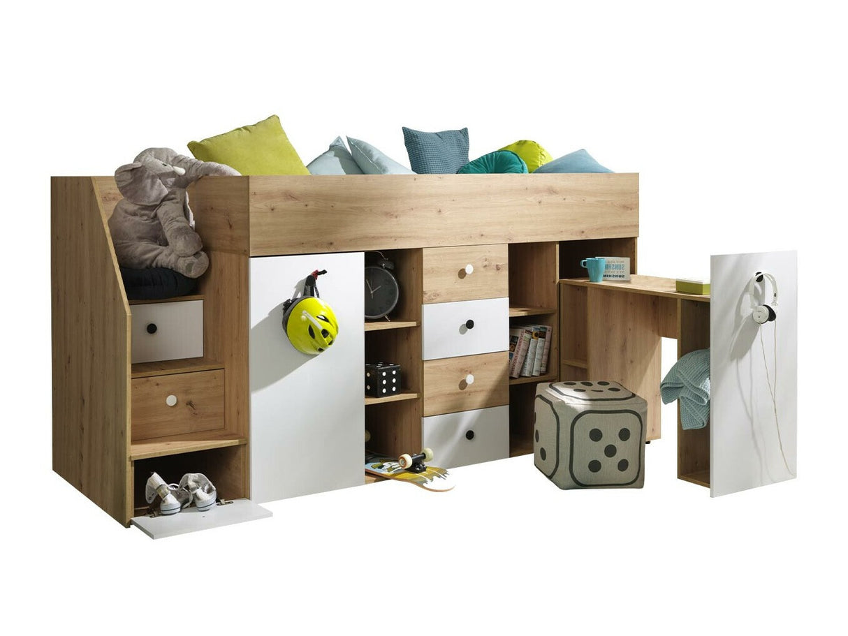 Galériaágy SMART 3, Szín: Artisan tölgy + Fehér, Változatok: Balos