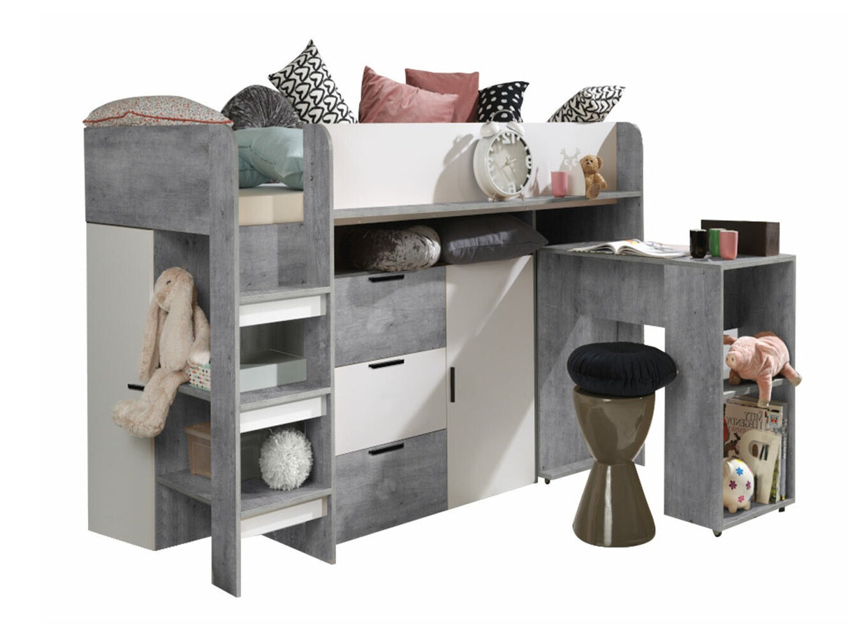 Galériaágy KONKRET 1, Szín: Beton + Fehér